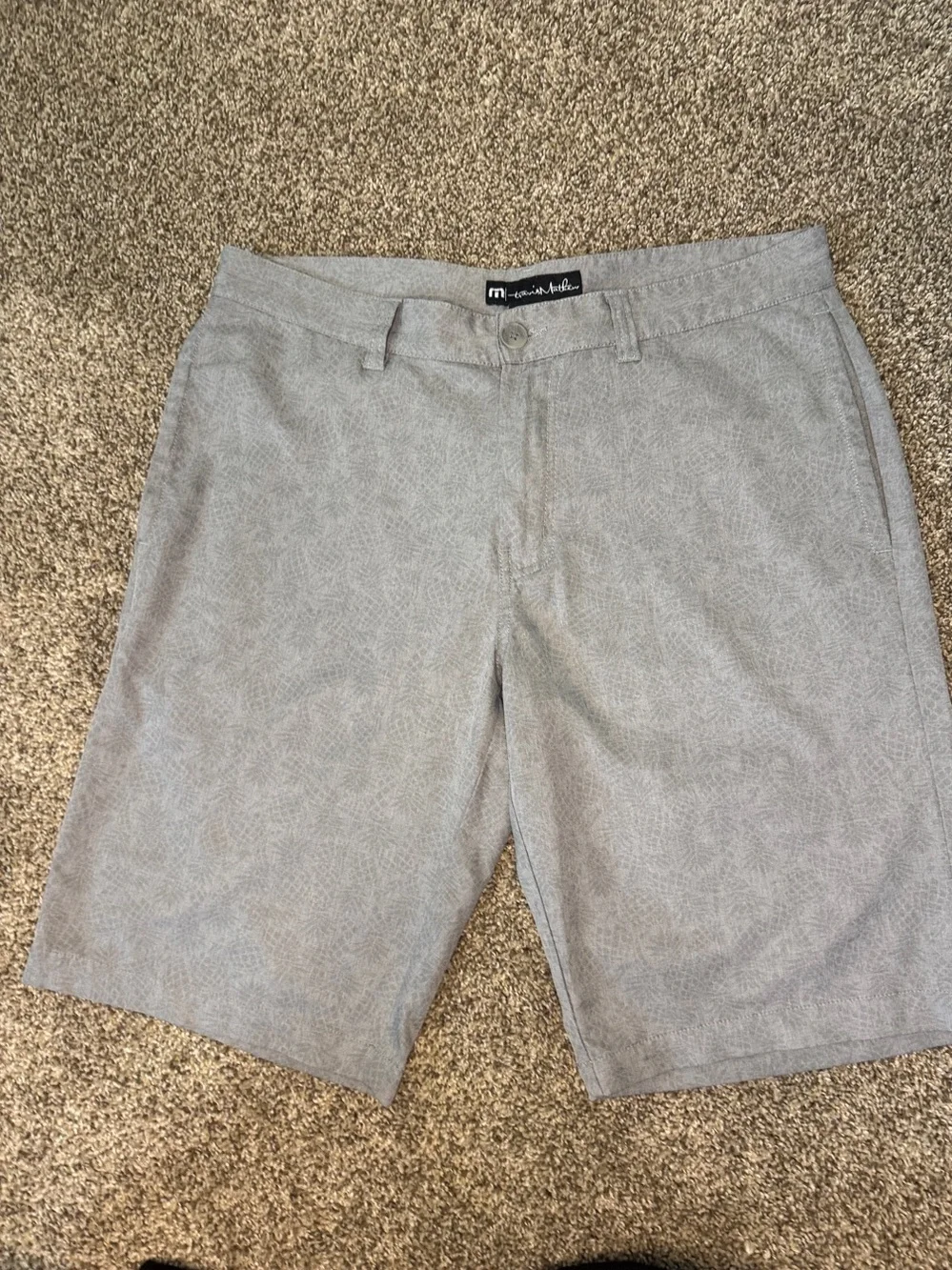 Travis Mathew Light Gray Flat-Front Shorts